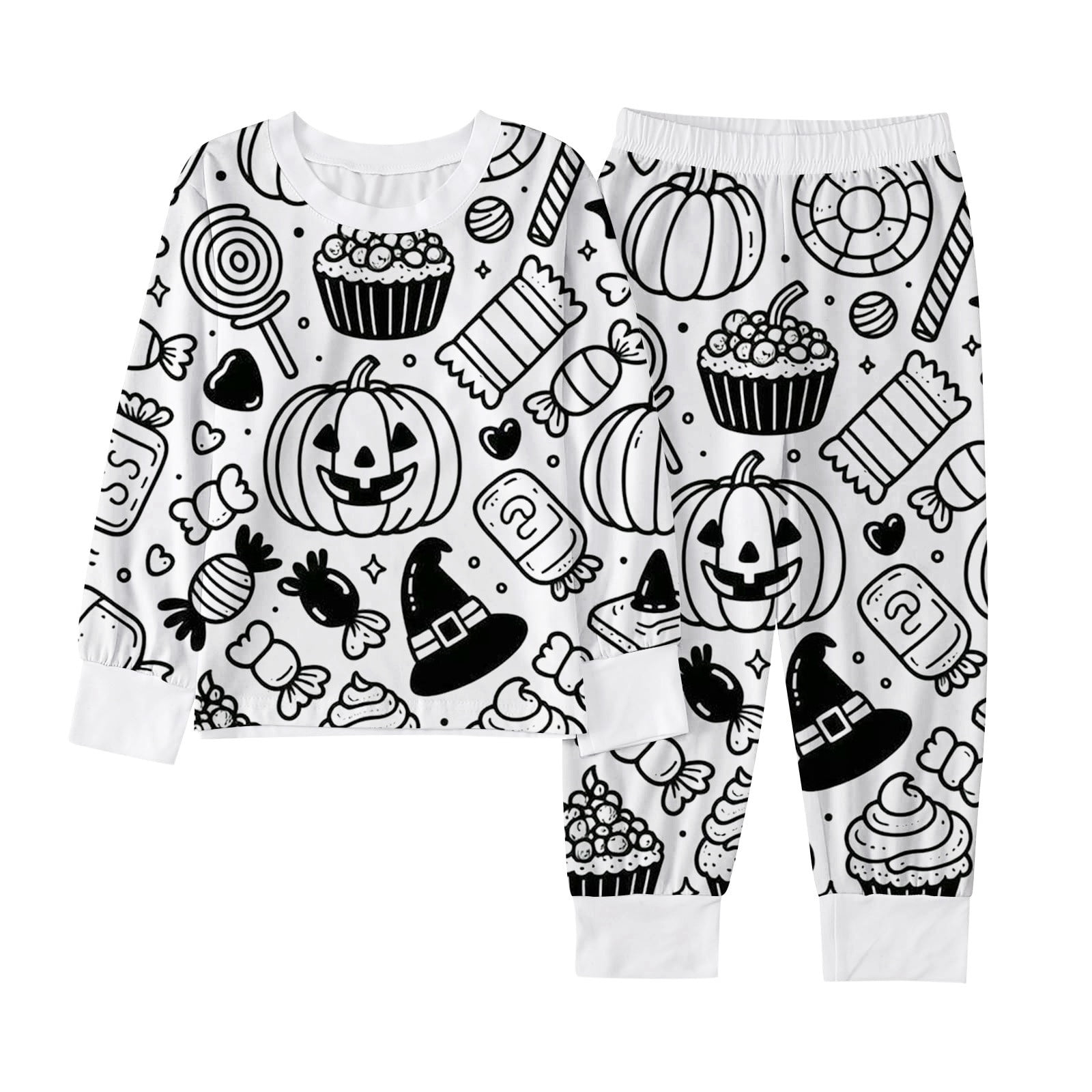 Fshinging Boys Pajamas Set DIY Rainbow Bat Skull Print Long Sleeve Tops Fshinging Boys Pajamas Set DIY Rainbow Bat Skull Print Long Sleeve Tops