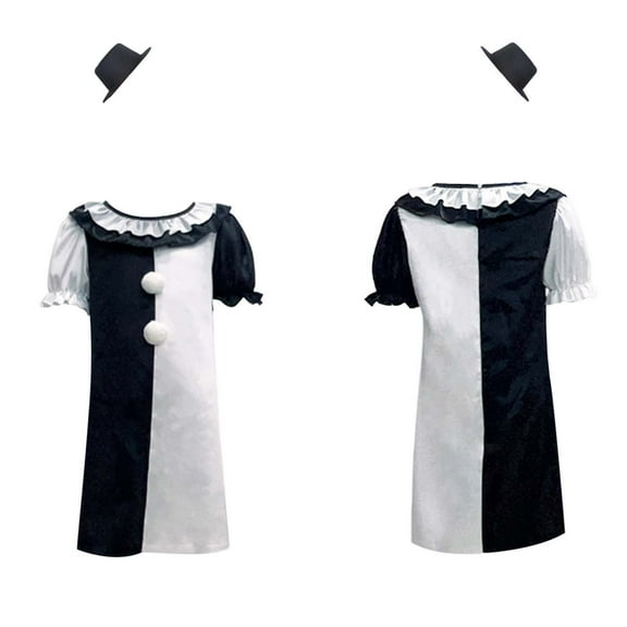 Fshinging Boys Pullover Hoodie and Pants Outfit Set Large Girl Small Clown Skirts Clown Hats Role Playing Performance Clown Clothing Sets