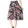 thumbnail image 1 of Fshinging Dress Pants Women Fashionable Printed Elastic Waist Thin Wide Leg High Waisted Skirt Plus Size Trousers, 1 of 3