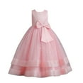 thumbnail image 1 of Fshinging Dresses For Girls 2025 Big Bowknot Sequin Mesh Princess Party Summer Sleevless Swing Gifts Dress Size 3-4 Years, 1 of 5