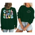 thumbnail image 1 of Fshinging Essentials Women's Hoodie Sweatshirt Cool Aunt Club Crewneck Casual Long Sleeve Letter Print Workout Clothes, 1 of 3