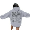 thumbnail image 1 of Fshinging Essentials Women's Hoodie Sweatshirt Letter Shark Print Long Sleeve Drawstring With Pockets Solid Color Ladies Outfits, 1 of 6