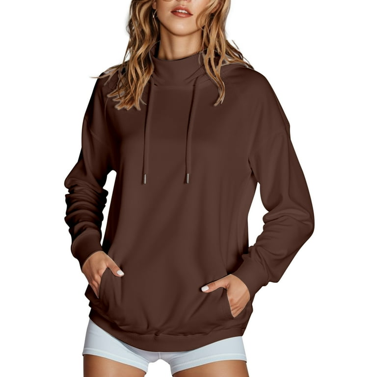 Fshinging Essentials Women's Hoodie Sweatshirt Solid Color Long