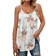 thumbnail image 1 of Fshinging Essentials Women's Tank Top Vintage Floral Ruched Sleeveless Holiday Casual Slim Fit Camisole Shirts Light Blue L, 1 of 4