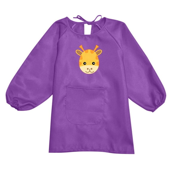 Fshinging Girls Kids Tops Summer Casual Cute Graphic T Shirt Art Smock Apron With Pocket Printed Artist Painting Aprons Smocks With Long Sleeve Children Outfit