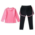 thumbnail image 1 of Fshinging Girls Outfirs Yoga Athletic Leggings Training Set Gym Top Activewear Set, 1 of 4