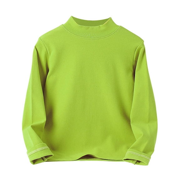 Fshinging Girls Shirts Summer 2025 Tops Boys Shirts High Collar Soft Unisex Long Sleeve Kids Tshirts Clothes