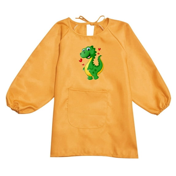 Fshinging Girls T Shirts Casual Tops Art Smock Apron With Pocket Printed Artist Painting Aprons Smocks With Long Sleeve Kids Tshirts Clothes