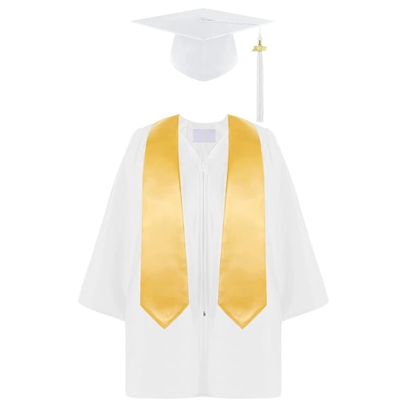 Fshinging Girls T Shirts Summer Tops Tees Boys Preschool Kindergarten Unisex Graduation Gown Cap Set With Tassel And Graduation Sash Casual Crewneck Basic Tees