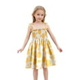 thumbnail image 1 of Fshinging Hawaii Floral Leaves Print Sleeveless Dress 2025 Summer A-Line Beach Holiday Princess Dresses Size 5-6 Years, 1 of 4
