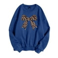 thumbnail image 1 of Fshinging Hoodie Sweatshirt For Women Leopard Bow Print Long Sleeve Crew Neck Casual Pullover Sweaters, 1 of 2