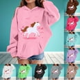 thumbnail image 1 of Fshinging Hoodie Sweatshirts for Boys Girls Hoodies & Sweatshirts Winter Warm Cartoon Horse Print Long Sleeve Pullover With Pocket Kids Fall Outfits, 1 of 4