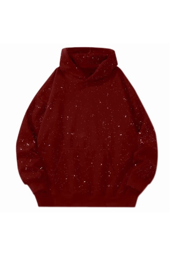 Hoodies for Women Sweatshirt Glitter Long Sleeve Sparkle Stars Galaxy Loose Fit Workout Clothes
