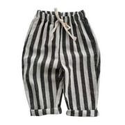 Fshinging Kids Baby Girl Minimalist Striped Pants Daily Elastic Waist Pants 18months baby Boy Clothes Summer
