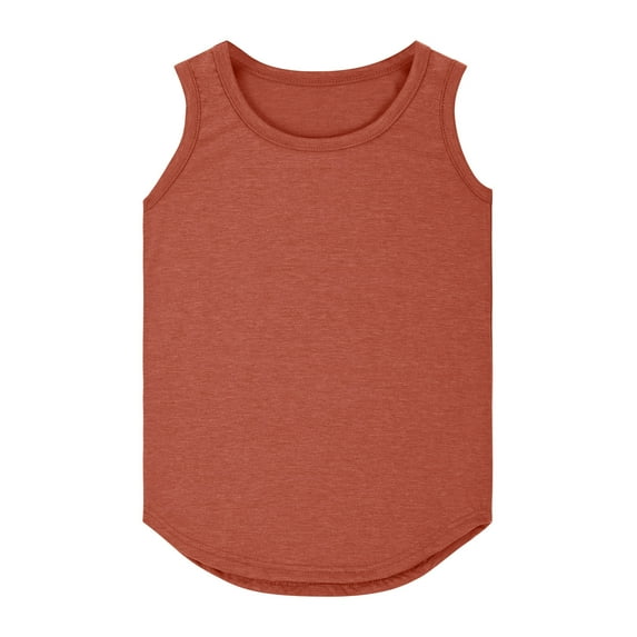 Fshinging Kids Girls Summer Tops 2025 T Shirts Tank Sleeveless Shirts Dancewear 3 To14 Years Athletic Tops Tees Size 13-14 Years
