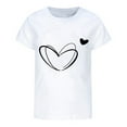 thumbnail image 1 of Fshinging Kids Summer Tops Girls Oversized T Shirts Boys And Large Size Short Sleeved Double Heart Print Shirt Kids Workout Clothes, 1 of 3