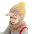 thumbnail image 1 of Fshinging Kids Warm Hood Ski Knitted Windproof Toddler Cycling Baby Earflap Caps Winter Scarf Hat Thermal Hat Thick Kids Hat Snow Hats for Girls, 1 of 3