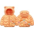 thumbnail image 1 of Fshinging Little Girls Boys Autumn Winter Colorful Monkey Cartoon Letter Print Down Cotton-Padded Jackets Cute Ears Hooded Tops Clothing, 1 of 4