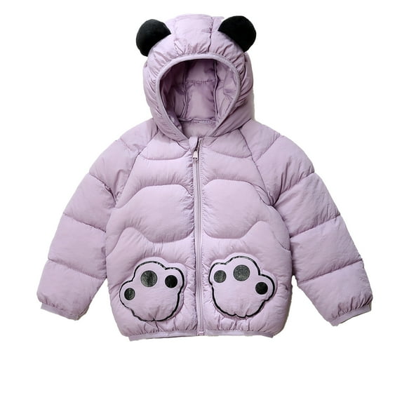 Fshinging Little Girls Boys Cute Panda Print Ears Matching Hooded Cotton-Padded Clothing Warm Long Sleeve Outwears Climbing Suit