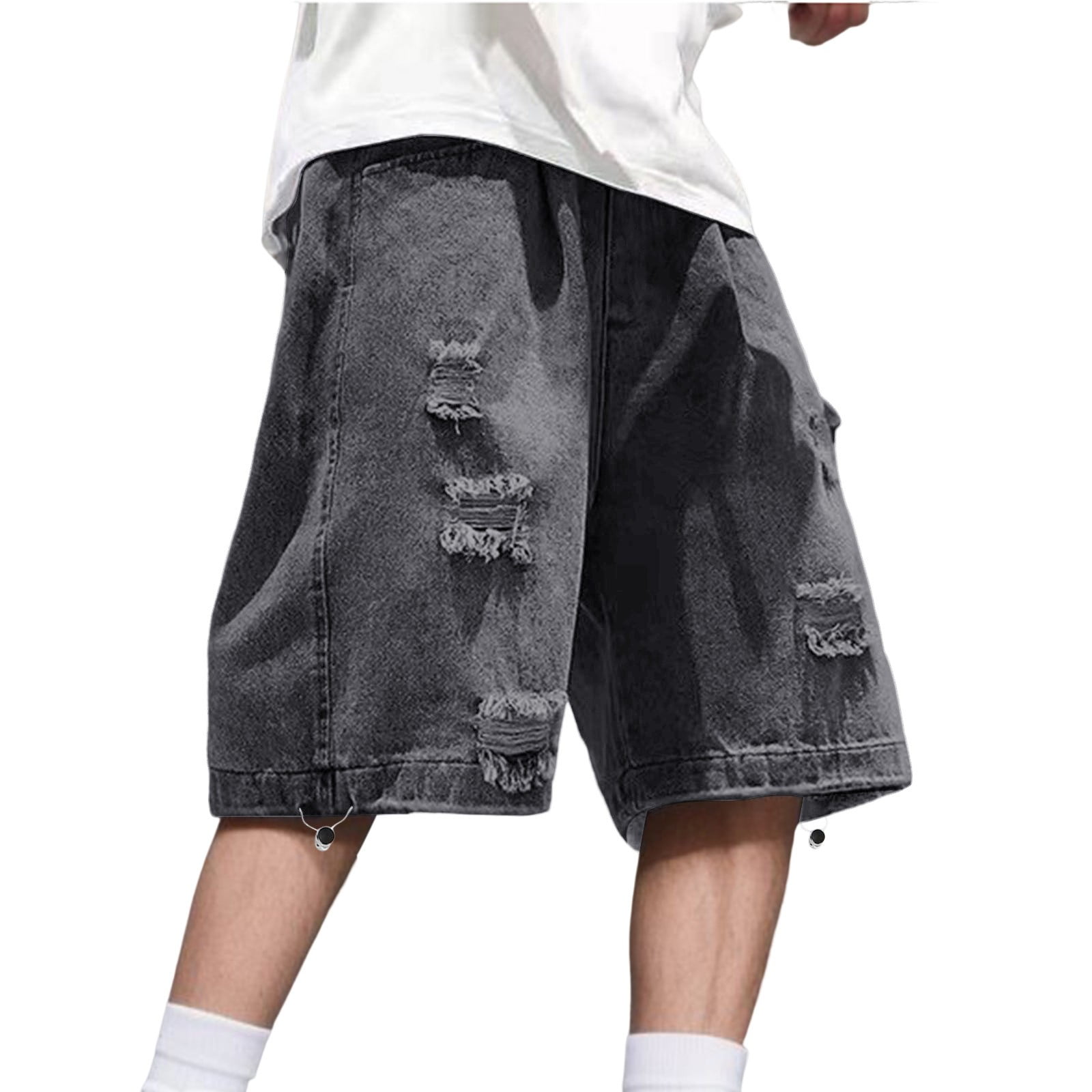 Men's Wide Leg Washed Denim Shorts main image 0