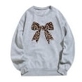 thumbnail image 1 of Fshinging Oversize Sweatshirt For Women Hoodie Leopard Bow Print Long Sleeve Crew Neck Casual Fashion Outfits, 1 of 2
