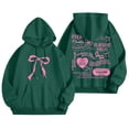 thumbnail image 1 of Fshinging Oversized Sweatshirt for Women Bow Letter Graphic Long Sleeve Drawstring With Pockets Winter Fall Outfits, 1 of 7