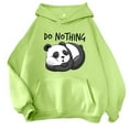 thumbnail image 1 of Fshinging Oversized Sweatshirt for Women Panda Cute Cartoon Bear Print Long Sleeve Hooded With Pockets Plus Size Clothes, 1 of 3
