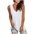 thumbnail image 1 of Fshinging Summer Casual Tank Tops Solid Color Sleeveless V Neck Tuinc Blouse Holiday Beach Women Vest Clothes, 1 of 6