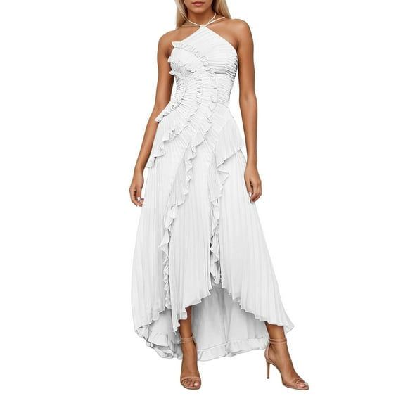 Fshinging Summer Dresses for Women Ruffle Strapless Bodycon Off Shoulder Mesh Tassel High Slit Party Maxi Elegant Trendy Dress