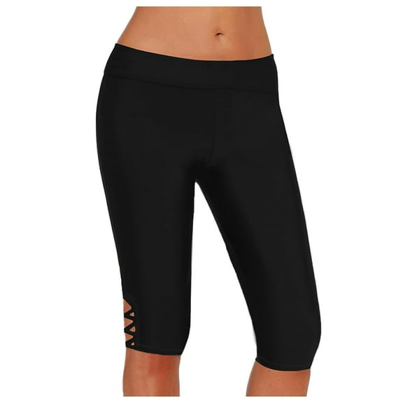 Fshinging Summer Women'S Swim Shorts Plus Size Beach Conservative Capris Tight Slim Pants Low Waist Panties Brief