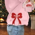 thumbnail image 1 of Fshinging Sweatshirt for Women Hoodie Christmas Side Bow Applique Long Sleeve Crewneck Xmas Workout Clothes, 1 of 4