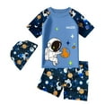 thumbnail image 1 of Fshinging Swimming Suits For Girls Boy 3 Piece Boys Set Short Sleeve Boys Shirt Trunks Rash Guard Tummy Control Swimwear Size 1-3 Years, 1 of 3