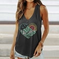thumbnail image 1 of Fshinging Tank Tops for Women Casual Heart Graphic Summer Sleeveless V Neck Plus Size Outfits Black L, 1 of 4