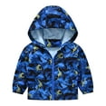 thumbnail image 1 of Fshinging Toddler Boy Girl Hooded Clothes Camouflage Long Sleeve Cute Cartoon Dinosaur Print Zipper Spring Autun Outwears, 1 of 3