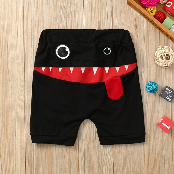 Fshinging Toddler Boys Summer Shorts Baby Kid Cute Cartoon Shark Tongue Harem Short Pants Athletic Bottoms Size 2-3 Years