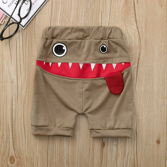Fshinging Toddler Boys Summer Shorts Baby Kid Cute Cartoon Shark Tongue Harem Short Pants Child Kids Clothes Size 2-3 Years