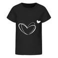 thumbnail image 1 of Fshinging Toddler Girls T Shirts Graphic Tops Boys And Large Size Short Sleeved Double Heart Print Shirt Casual Blouses Size 3-4 Years, 1 of 3