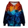 thumbnail image 1 of Fshinging Unisex Geometric Color Block Oversize Hoodie Drawstring Long Sleeve Loose fit Sweatshirt Multicolour 3XL, 1 of 5
