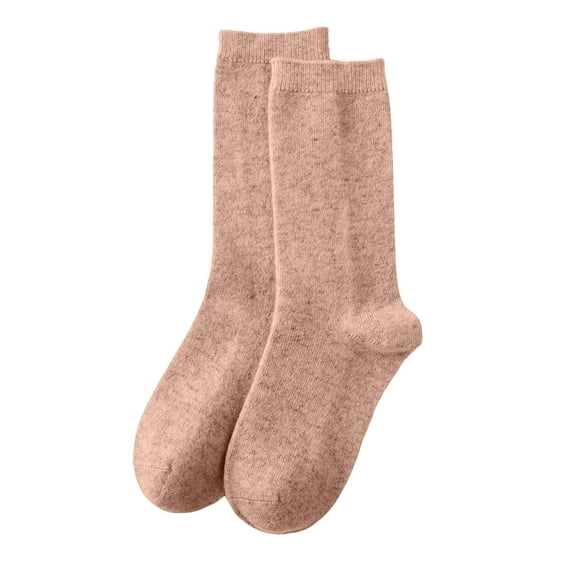 Fshinging Women Casual Home Socks Warm Wool Socks Solid Color Mid Calf Socks Tall Womens