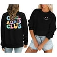 thumbnail image 1 of Fshinging Women Hoodie Sweatshirt Cool Aunt Club Crewneck Casual Long Sleeve Letter Print Y2k Clothes, 1 of 3