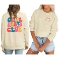thumbnail image 1 of Fshinging Women Hoodies & Sweatshirts Cool Aunt Club Crewneck Casual Long Sleeve Letter Print Ladies Outfits, 1 of 3
