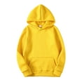 thumbnail image 1 of Fshinging Women Hoodies & Sweatshirts Solid Color Basic Cropped With Pockets Long Sleeve Slim Lightweight Pullover Sweaters, 1 of 5