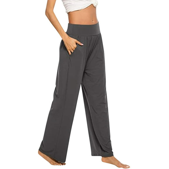 KDFJPTH Women Pants For Work Yoga Sweat Comfy Loose Wide Leg Lounge Joggers Pockets Work Trousers