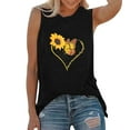 thumbnail image 1 of Fshinging Women'S Tank Tops Sunflower Butterfly Print Casual Sleeveless T Shirts Summer Vest Lady Clothes, 1 of 3
