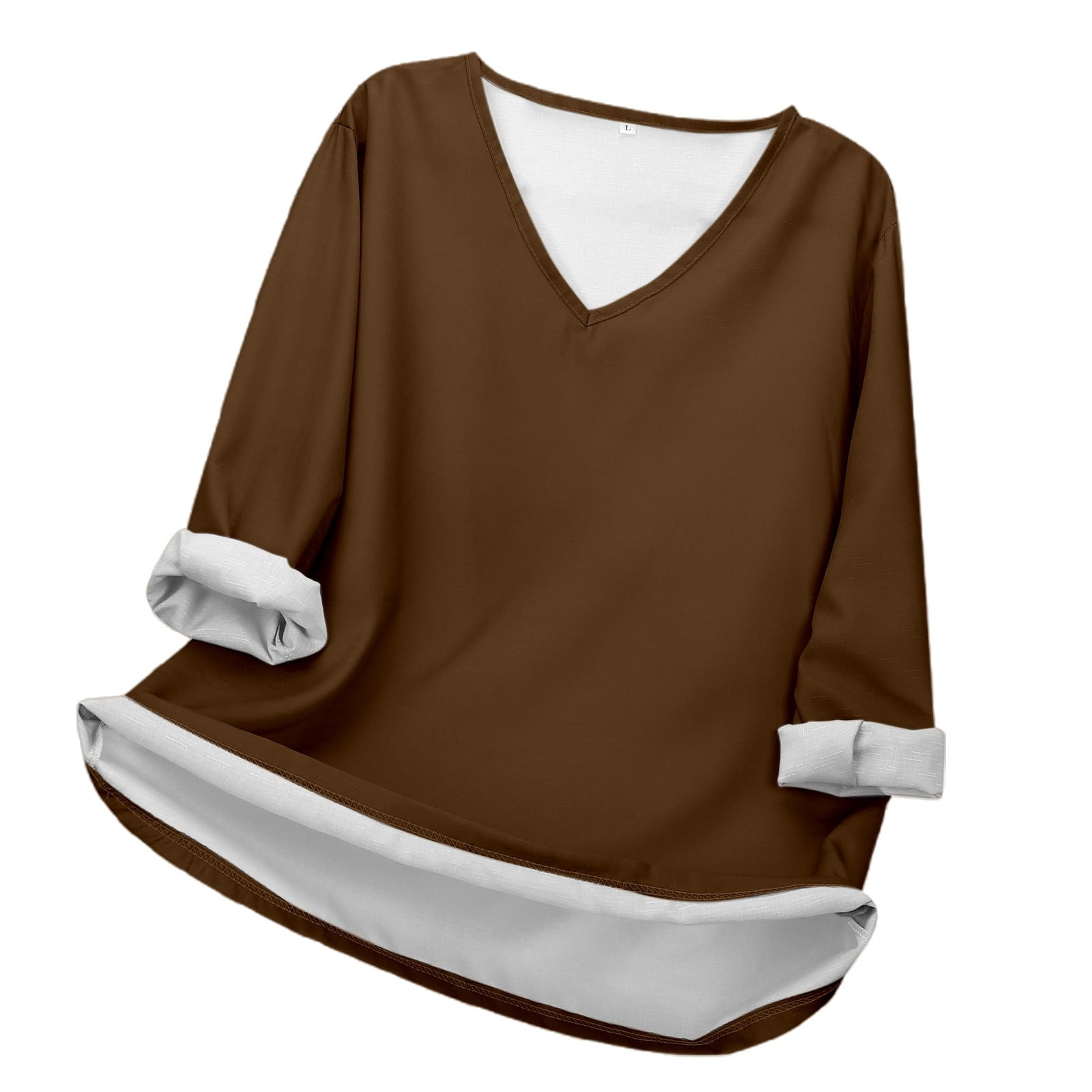 Women's V-Neck T-Shirt 2025 – Casual Spring Summer Tops, Soft Blend Tee (Sizes S-XXL) - View #8