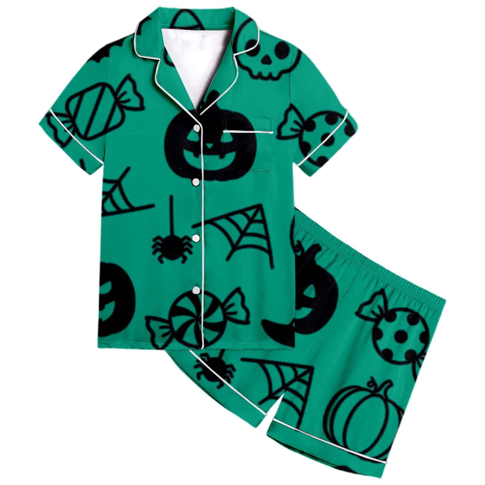 Fshinging Women's 2 Piece Lounge Set Cartoon Pumpkin Print Long Sleeve ...
