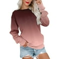 thumbnail image 1 of Fshinging Womens Casual Round Neck Sweatshirt Long Sleeve Top Cute Pullover Loose Version Pullover Sweater, 1 of 5