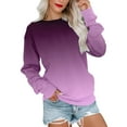 thumbnail image 1 of Fshinging Womens Casual Round Neck Sweatshirt Long Sleeve Top Cute Pullover Loose Version Pullover Sweater, 1 of 5