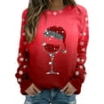 thumbnail image 1 of Fshinging Womens Fashion Merry Christmas Print O Neck Sweatshirt Round Neck Fit Pullover Tops Casual Long Sleeve Workout Shirts Loose Blouse, 1 of 5