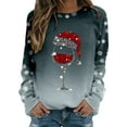 thumbnail image 1 of Fshinging Womens Fashion Merry Christmas Print O Neck Sweatshirt Round Neck Fit Pullover Tops Casual Long Sleeve Workout Shirts Loose Blouse, 1 of 5